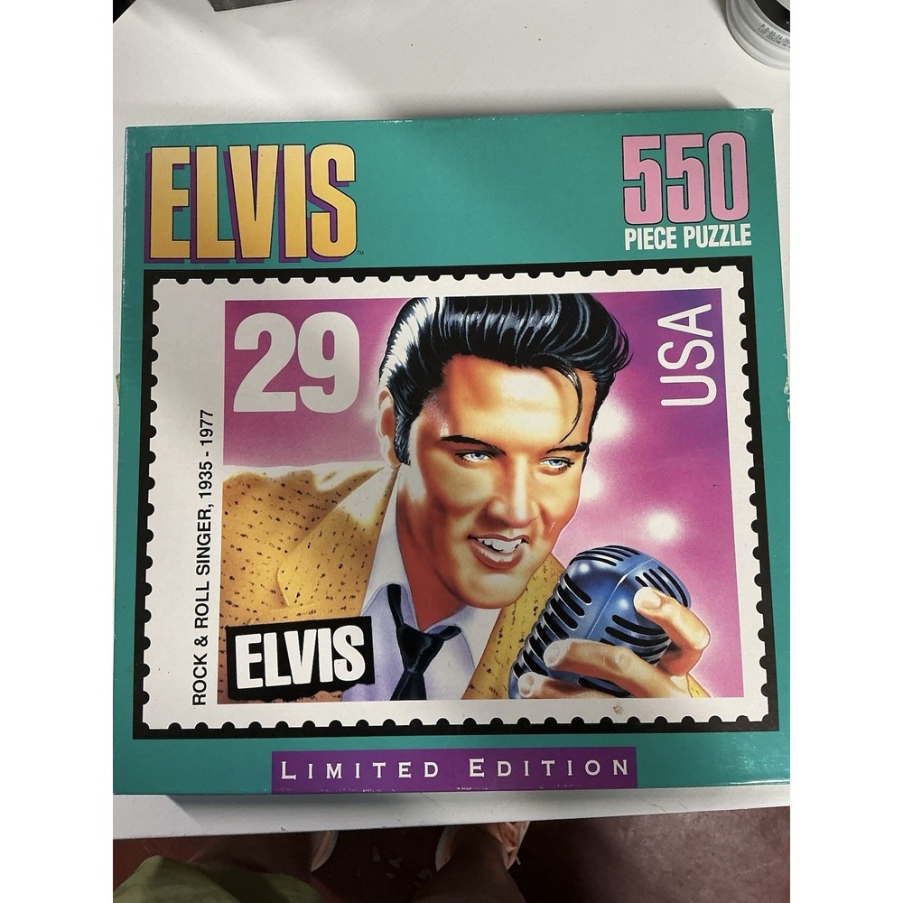 Vintage Elvis Presley 550 Pc Puzzle Limited Edition Postage Stamp NIB Unopened